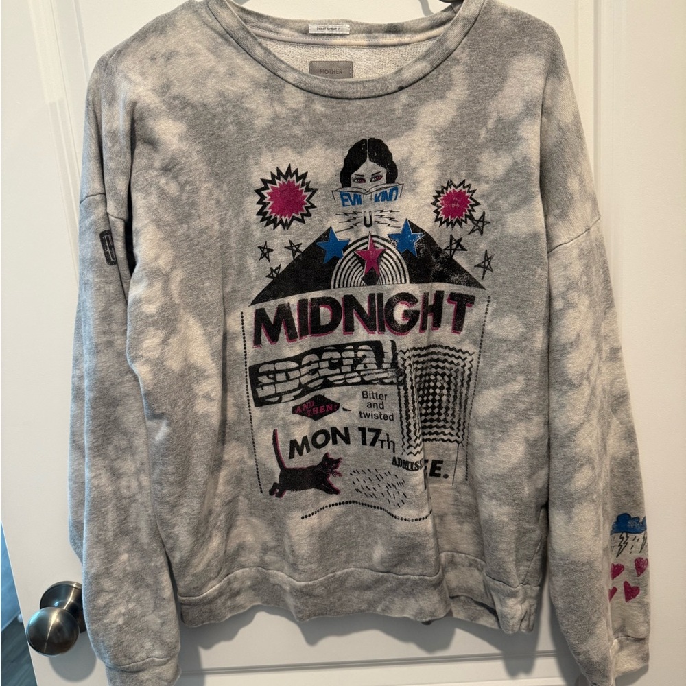 MOTHER Graphic Gray Sweatshirt, size L